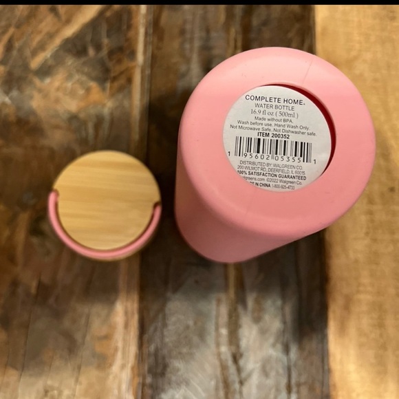 Silicone Sleeve Glass Tumbler, Bamboo Lid and Handle, Pink Water Bottle - Picture 6 of 6